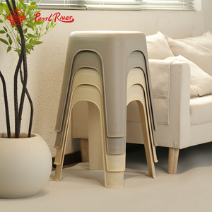Pearl River Stackable Plastic Chair Modern Minimalist Design Non-Slip <b>Pads</b> Living Room Furniture - Product Image 5