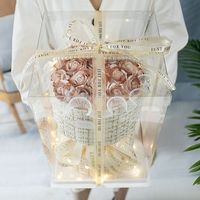19 Roses Personnalisées en Fleurs de Savon pour la Saint-Valentin, Bouquets Cadeaux d'Anniversaire, Orchidées Glacées pour Épouse, Petite Amie
