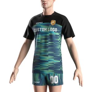 Maillot de sport personnalisé pour hommes, col rond, pour musculation, rugby, entraînement, blanc - Product Image 5