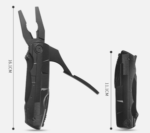 <span class=keywords><strong>Couteau</strong></span> à lame fixe multifonction Portable avec lame en acier à bouton-poussoir pour combinaison de pinces à outils d'extérieur pliable polyvalent - Product Image 2
