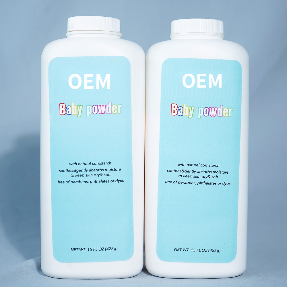 Частная этикетка, экологически чистый уход за детьми, розовый, мягкий, зеленый, белый цвет, деликатная форма, аромат кожи, оригинальная детская пудра