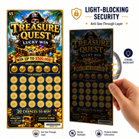 Cartes à gratter instantanées de haute qualité sur le thème du trésor, impression de sécurité, papier offset, impression numérique, numéro de série, billet de loterie
