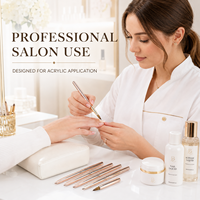 Pinceau à ongles en poils de Kolinsky 100% de qualité supérieure avec manche en métal doré 2026 pour salon de manucure