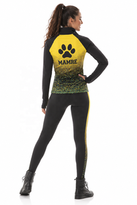 Conjunto de Calentamiento Personalizado para Equipo de Baile, Chaqueta Amarilla con Cierre Completo y Leggings, Traje de Entrenamiento para Animadoras, Ropa Deportiva para <span class=keywords><strong>Mujer</strong></span> - Product Image 6