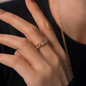 Anillo de Corazón de Amor, Plata S925, Anillo de Dedo Texturizado Exquisito y Moderno, Pequeño y Original - Product Image 3