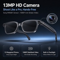 Lunettes intelligentes avec IA et écran d'affichage, affichage des notifications + caméra + traduction, batterie amovible