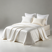 Ensemble de literie de luxe pour hôtel en coton égyptien 100% - Drap plat, housse de couette, taie d'oreiller - Draps blancs écologiques 400TC personnalisés