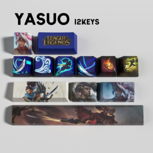 Yasuo - Juego de 12 Teclas PBT con Perfil Cherry, Grabado Lateral, Iluminación Translúcida, para Teclado Mecánico de Juegos - Product Image 6