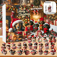Calendrier de l'Avent en plastique, boîte mystère, mini ornements tasses à café Père Noël, cadeaux surprise mignons pour le compte à rebours des fêtes, jouets compressibles