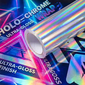 Large Format Laser Eco Solvent Printable PVC Holographic Decoration Rainbow Permanent Vinyl Self Adhesive Vinyl <b>Roll</b> - Product Image 1