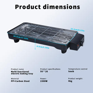Parrilla y Horno Eléctrico Antiadherente <span class=keywords><strong>de</strong></span> Color Personalizado con Control <span class=keywords><strong>de</strong></span> Temperatura Ajustable, Cocina Interior sin Humo para Cocina <span class=keywords><strong>de</strong></span> Hotel - Product Image 4