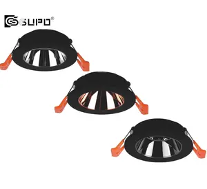 GUPO Aluminum Cut Size 75mm Cutting 80mm Adjustable Ceiling COB LED Modular Changeable GU5.3 MR16 GU10 LED Spotlights Frames