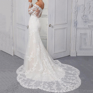 Abito da sposa leggero 2025, nuovo stile in pizzo, texture francese di alta gamma, modello a coda di pesce, per accogliere gli ospiti all'addio alla casa. Il Principale - Product Image 4