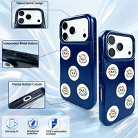 Coque de téléphone antichoc en cuir PU avec boutons métalliques et motif autocollant de dessin animé mignon, style Ins, pour iPhone 15 16 17 Air 17 18 Pro Max