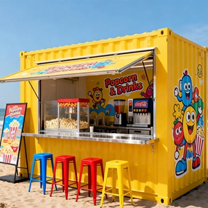 ร้านกาแฟสำเร็จรูปจากตู้คอนเทนเนอร์สไตล์ร่วมสมัย - แข็งแรงและทนทาน - Product Image 2