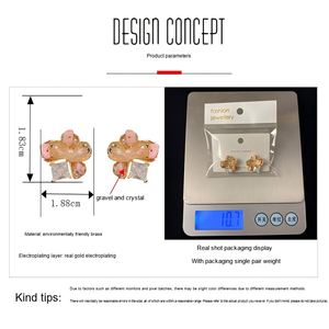 Pendientes Resoul Bañados en Oro de 18k con Pedrería Floral, Joyería para Mujer, Románticos, de Lujo, Bisutería al por Mayor - Product Image 5