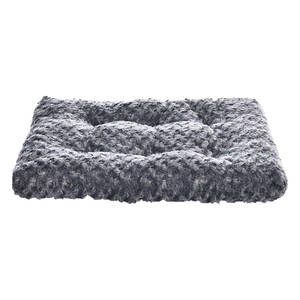 Cama de Felpa para Mascotas, Gris y Blanca, de Piel Sintética y Algodón, para Perros - Product Image 1