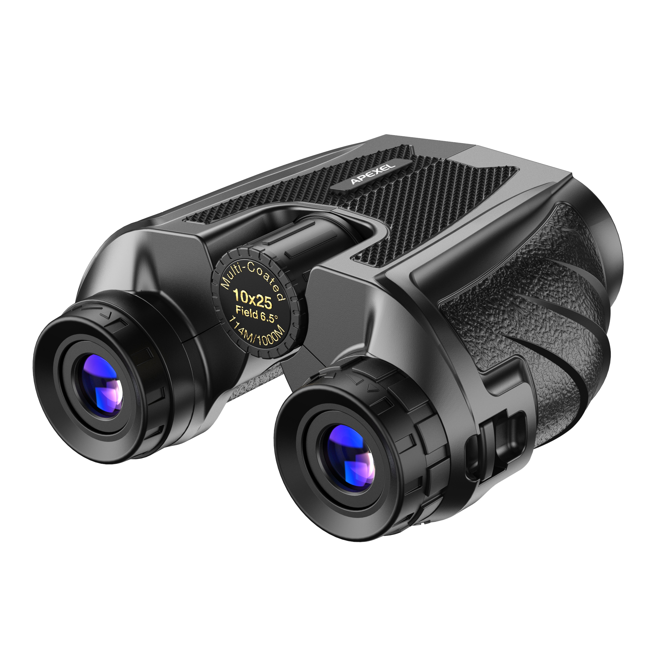 Мощный бинокль 10X25, мощный HD бинокль для взрослых, водонепроницаемые бинокли с прочными и прозрачными биноклями FMC