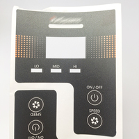 Autocollant de contrôleur de machine à membrane en polycarbonate polyester personnalisé avec étiquettes de panneau de clavier de commande de commutateur de fenêtre transparente