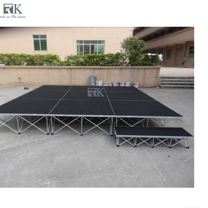 Plateforme en contreplaqué avec support en aluminium, scène mobile en aluminium pour mariage, spectacle, exposition, événements musicaux - Product Image 3