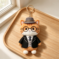 Porte-clés en peluche personnalisé en forme d'animal, pendentif en coton PP doux, OEM ODM, vente en gros, cadeau pour fête