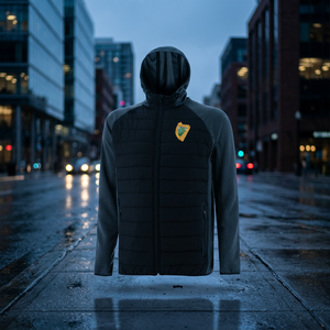 Veste à capuche en toile unie de style High Street pour hommes pour l'hiver et l'automne Service OEM Logo de placement Fermeture à glissière Motif solide - Product Image 2