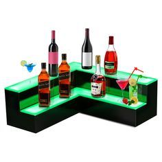 Artful Cosmos LED Wine Bottle Display Stand Acrylic Etagere Shelf With UV Coating For Home Decor Desk Wedding Party - Product Image 6