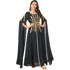 3915 Dubai baju Muslim lengan panjang ekstra panjang untuk wanita Arab elegan lintas batas Abaya untuk musim panas - Product Image 5