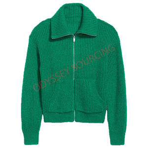 Pull cardigan zippé pour enfant élégant pour l'hiver, 100% coton, look moderne pour l'école et les occasions décontractées - Product Image 4