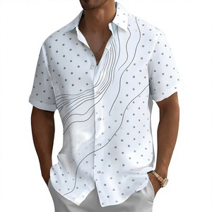 Camisa Casual de Popelina con Estampado Mediterráneo para Hombre, Estilo Old Money, Transpirable, para Vacaciones Costeras, Verano, Manga Corta, Talla XL - Product Image 6