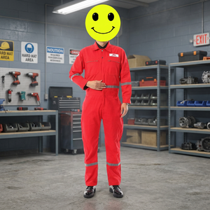 Wesure Custom Logo Industrial Breathable Fire Proof Anti-Static Reflective Durable Level D PPE <b>Overall</b> Jacket Red/Navy - Product Image 3