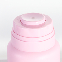 Pot cosmétique vide rechargeable sous vide en plastique PP sans BPA, rose mat, avec pompe sans air, pour crèmes hydratantes pour le visage
