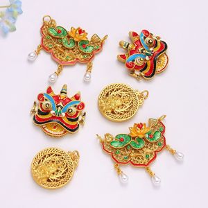 จี้รูปสิงโตเคลือบทองแบบดั้งเดิมสำหรับทำเครื่องประดับ DIY ของตกแต่งสำหรับทุกเพศ ผลิตจากกวางโจว - Product Image 1