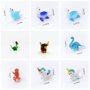 Handgemaakt Klein Murano Lampwerk Glas Handwerk Miniatuur Aangepast Ontwerp Dinosaurus Nessie Eenhoorn Highland Koe Dier Beeldje - Product Image 1