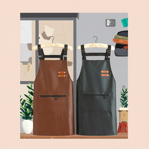 Trọng lượng nhẹ PU da Lớn Túi đầu bếp Tạp dề thả điều chỉnh mỡ-eo bằng chứng cho nam giới và phụ nữ để làm sạch - Product Image 6