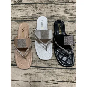 Ladies Flat Casual Fashion Belt Slipper Pu Leather Girls Beach Oran Sandals Flip Flops Women Shoes Slippers For Lady And Women