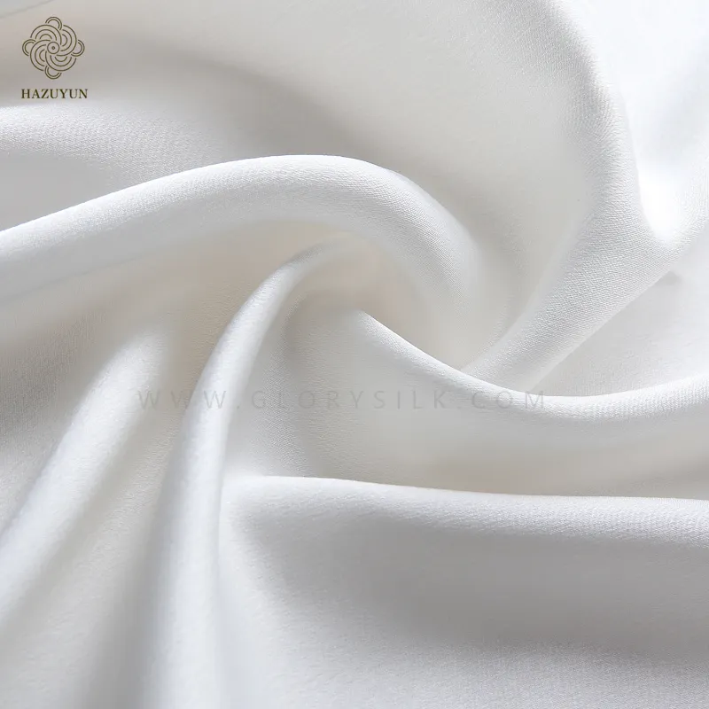 مخصص مطبوعة 100% النقي الطبيعي الحرير النسيج بالجملة 19 مللي متر الأبيض الملابس المخدة الفراش نسيج الحرير الساتان
