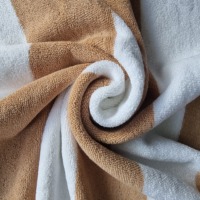 100% Cotton Velour Yarn Dyed Jacquard Woven Beach Towel 500GSM Adult Soft Eco-Friendly Luxury Water Absorbency Large Size
