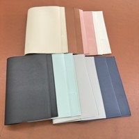 Protège-cahier et agenda promotionnel en cuir PU imperméable à motif dessin animé YY avec support de bloc-notes amovible (Multifonction 33,5x23,8cm Noir/Beige)