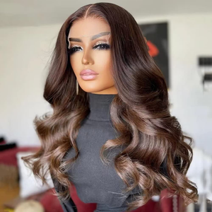 Perruque Brésilienne Ondulée Pré-Épilée T-Part & HD Lace Front pour Femmes, Couleur Marron Naturel, Perruques <span class=keywords><strong>Cheveux</strong></span> Humains Ondulés Naturel - Product Image 4