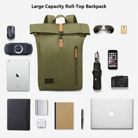 Mochila de Lona de Alta Calidad con Cierre de Cremallera, Impermeable, con Logotipo Personalizado, Estilo Casual, OEM, para Computadora, de Poliéster, Antirrobo