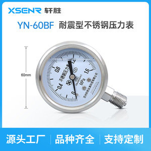Manomètre en acier inoxydable Suzhou Xuan Sheng, 60 mm, analogique, 0 à 1,6 Mpa, connexion filetée YN60BF - Product Image 2