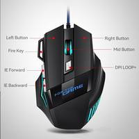 Mouse Gaming Optik Berkabel RGB Ergonomis USB untuk PC/Laptop/Desktop