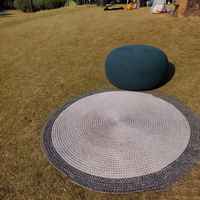 Pouf ottoman au crochet, repose-pieds tricoté, coussin de sol décoratif pour la maison