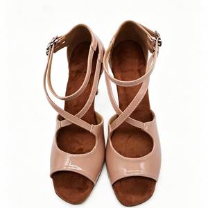 Zapatos de Baile Latino, Tango y Salsa para Mujer, Marca EVKOOdance, Hechos a Mano, Nuevos, de Cuero PU Rosa, con Suela de Cuero Suave para Práctica de Baile - Product Image 4