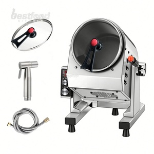 Robot de cuisine automatique en acier inoxydable pour riz frit, wok rotatif, pour usage domestique et professionnel en cuisine et restaurant - Product Image 1