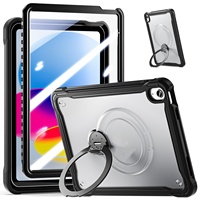 Nouveau 360 °   Étui antichoc avec support métallique rotatif et verre trempé frontal pour tablette Samsung Galaxy Tab A9+ A9 Plus 11 pouces