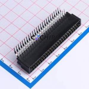 ER48BGFBK Gold Finger Connector Bent Lead Through Hole,P=2.54mm Connector EDGE SLOT 2.54mm 48P Right Angle Insert - Product Image 1