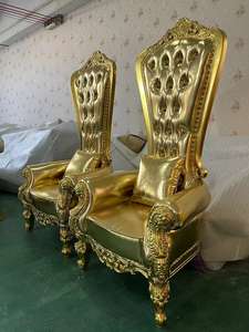 Silla sexual de terciopelo negro con marco dorado, sillón de lujo para eventos de boda, hotel y ocio - Product Image 5