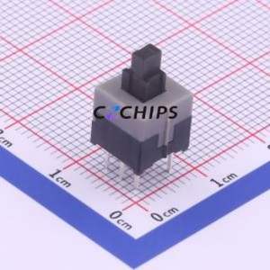 K8-8585D-L1 Push Button Switch Through hole Component (THT) Switch Self-Locking Rectangle Plunger Through Hole 100mA - Product Image 1